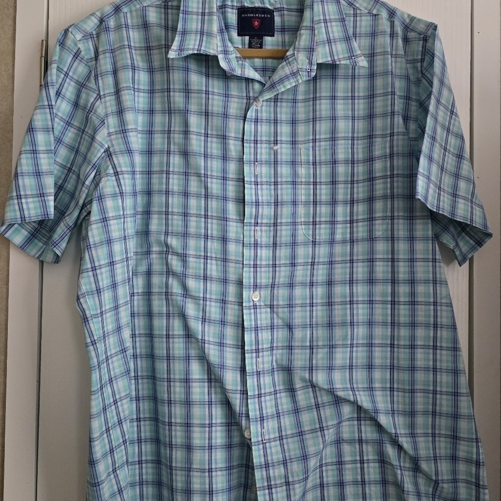 Mens saddlebred XL Button Down Plaid Shirt - Picture 2 of 4